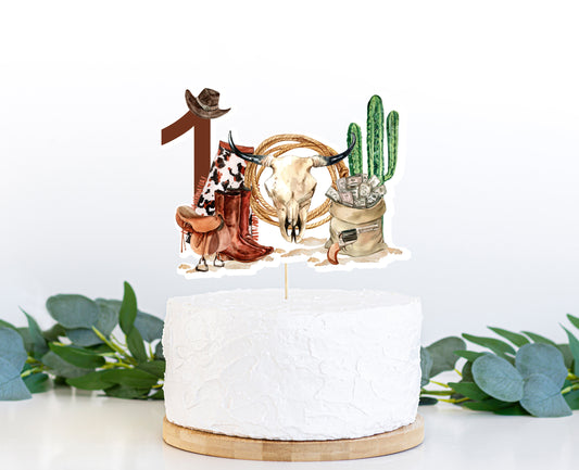 Rodeo Cake topper 1st birthday | Cowboy Party Decorations - 34A