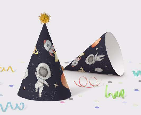 Space Party Hats | Astronaut Themed Birthday Party Decorations - 39C