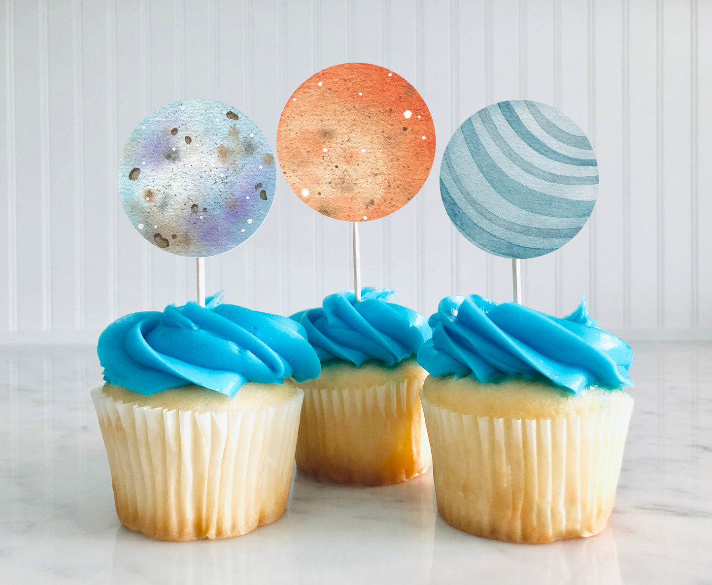 Astronaut Cupcake Toppers | Outer Space Themed Cupcake Picks - 39C