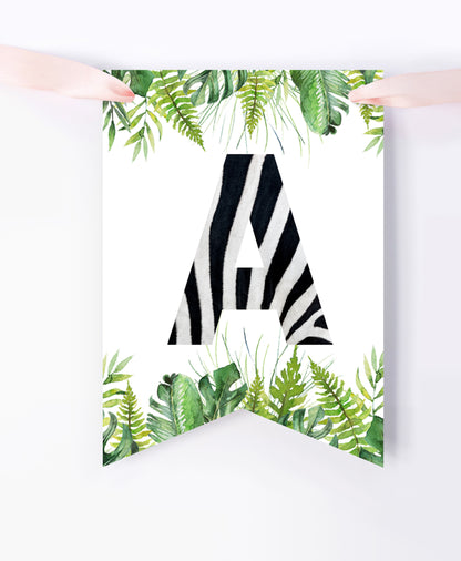 Animal Print Birthday Banner | Jungle Theme Printable Party Decorations - 35H