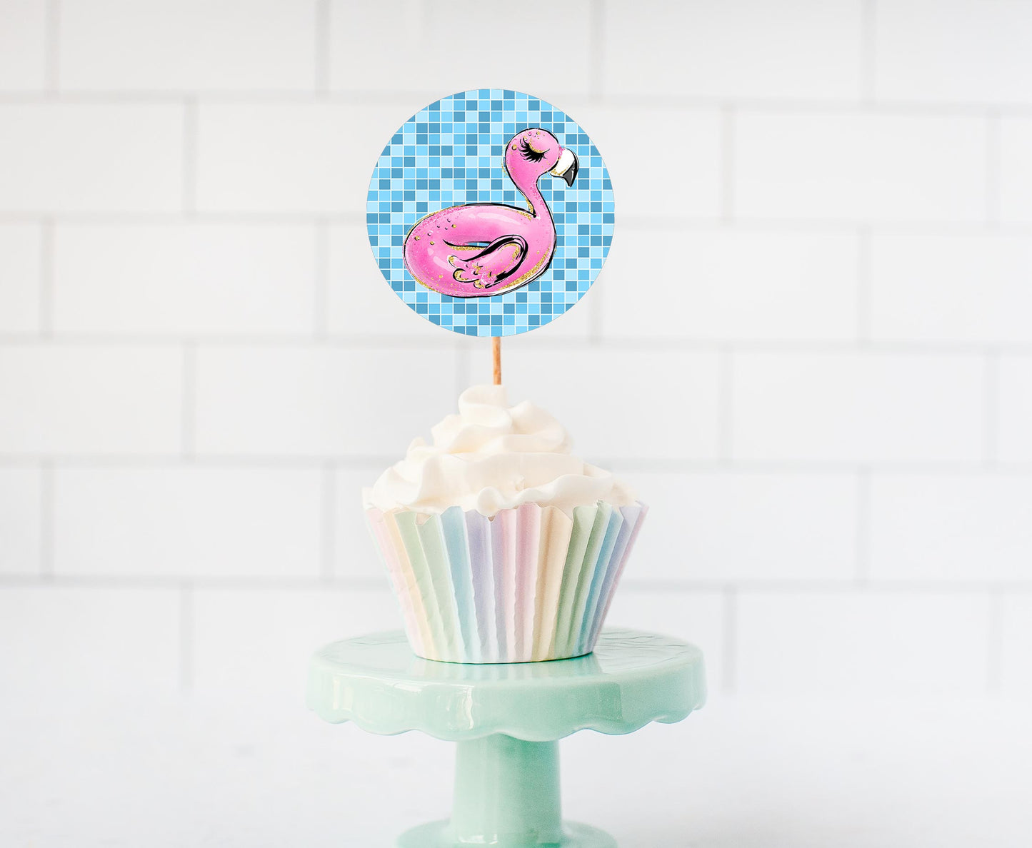 Summer Cupcake Toppers | Swimming Pool Party Theme Decorations - 40C