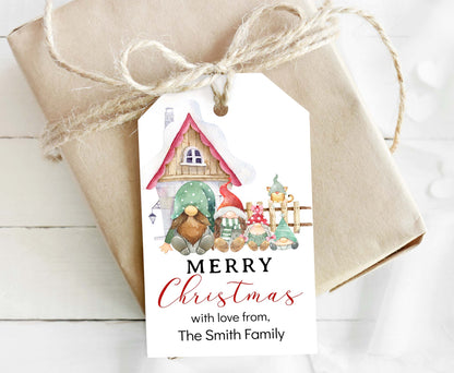 Christmas Gnome Tags | Editable Christmas Gift Tag - 112