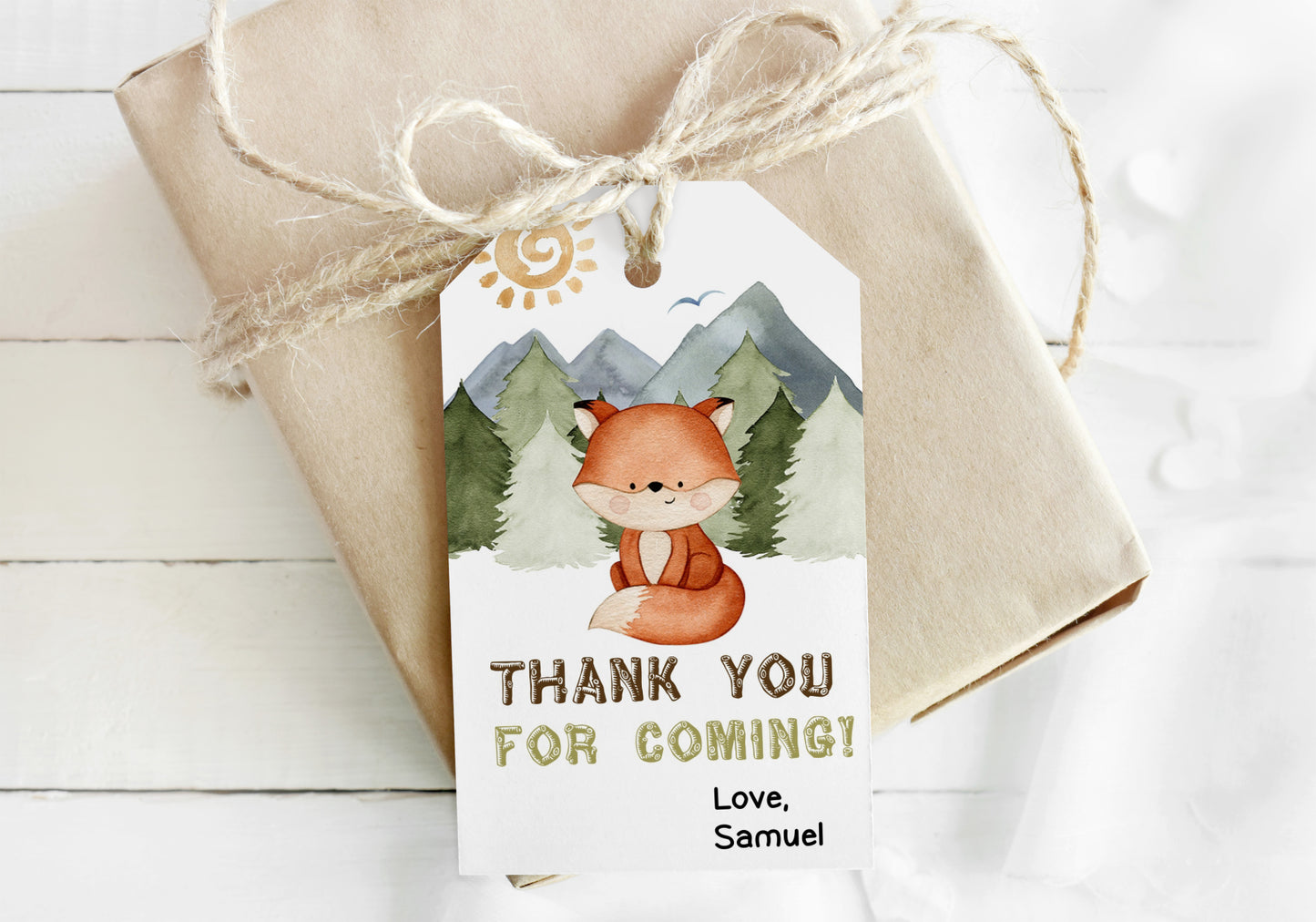 EDITABLE Fox Thank You Tags | Woodland Birthday Party Printables - 47I