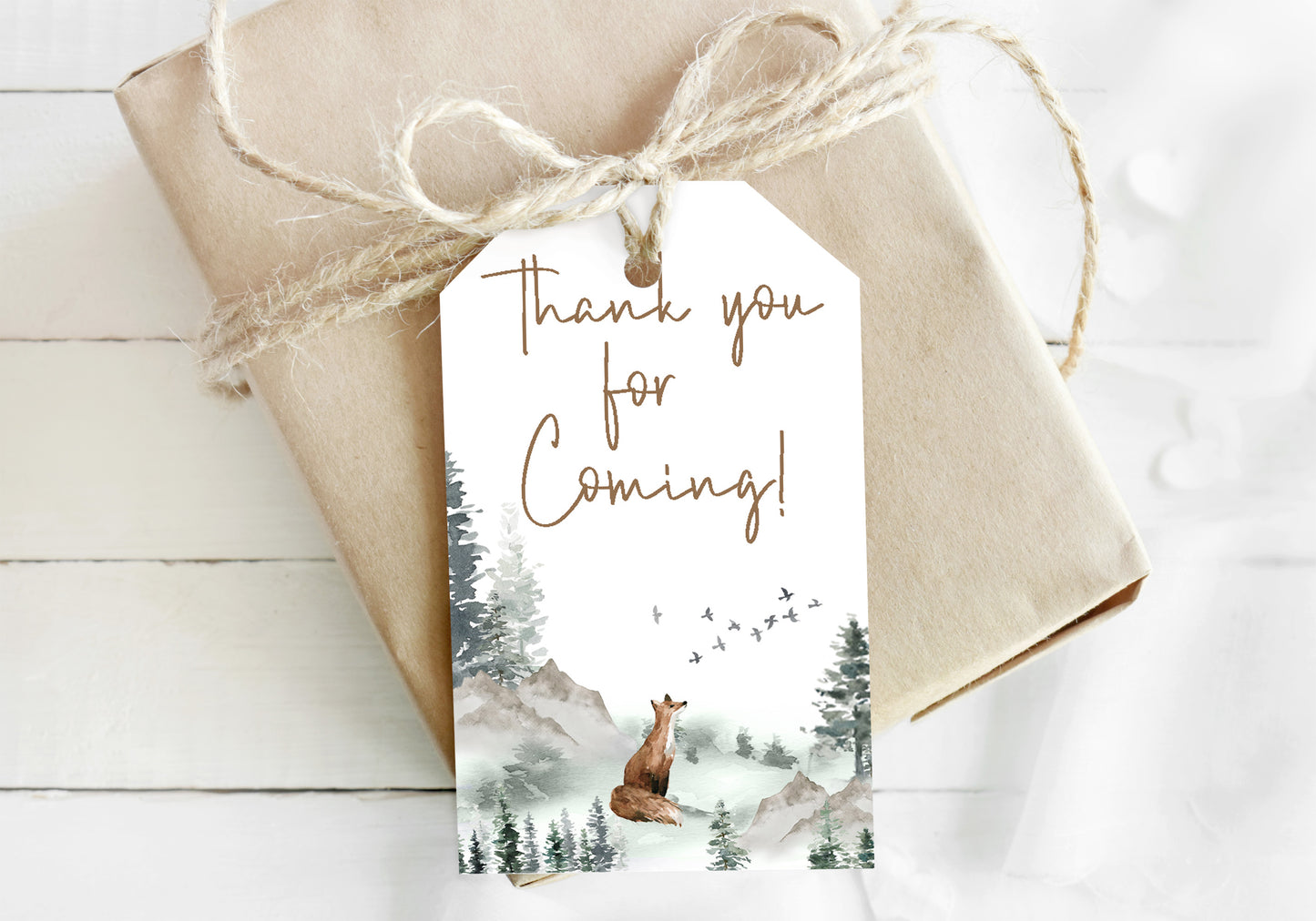 Fox Thank You Tags | Woodland Party Favor Tags - 47H