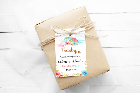 Editable Pumpkin Thank You Tags | Fall Gender Reveal Favor Tags - 30A