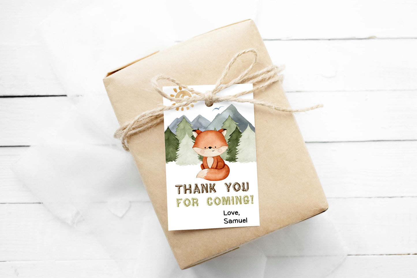 EDITABLE Fox Thank You Tags | Woodland Birthday Party Printables - 47I