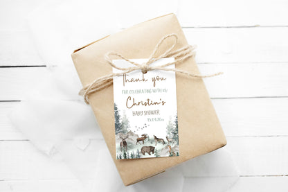 Woodland Thank you Tags | Woodland Baby Shower Favors Tags - 47H