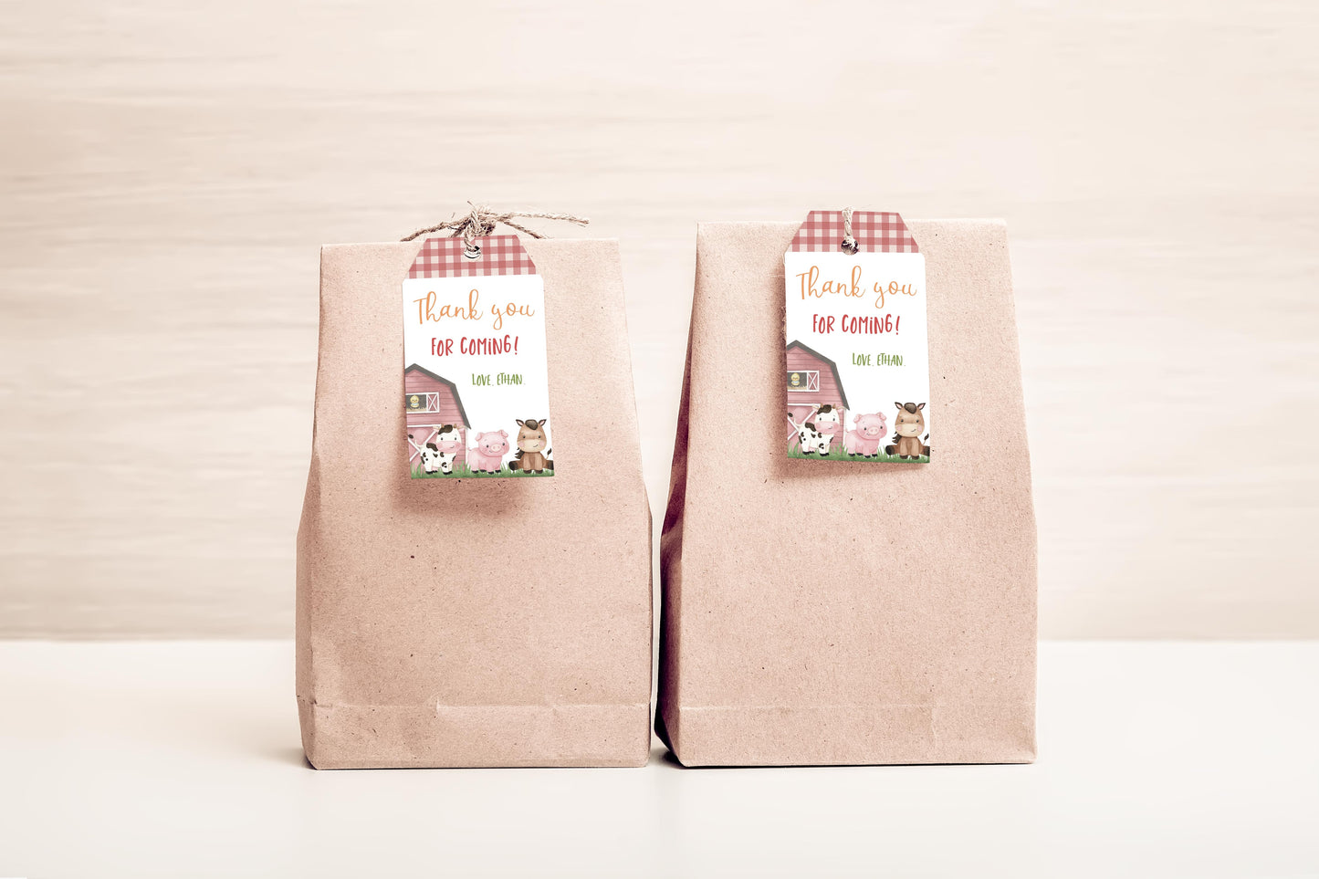 Farm Thank You Tags | Barnyard Birthday Party Printable - 11A