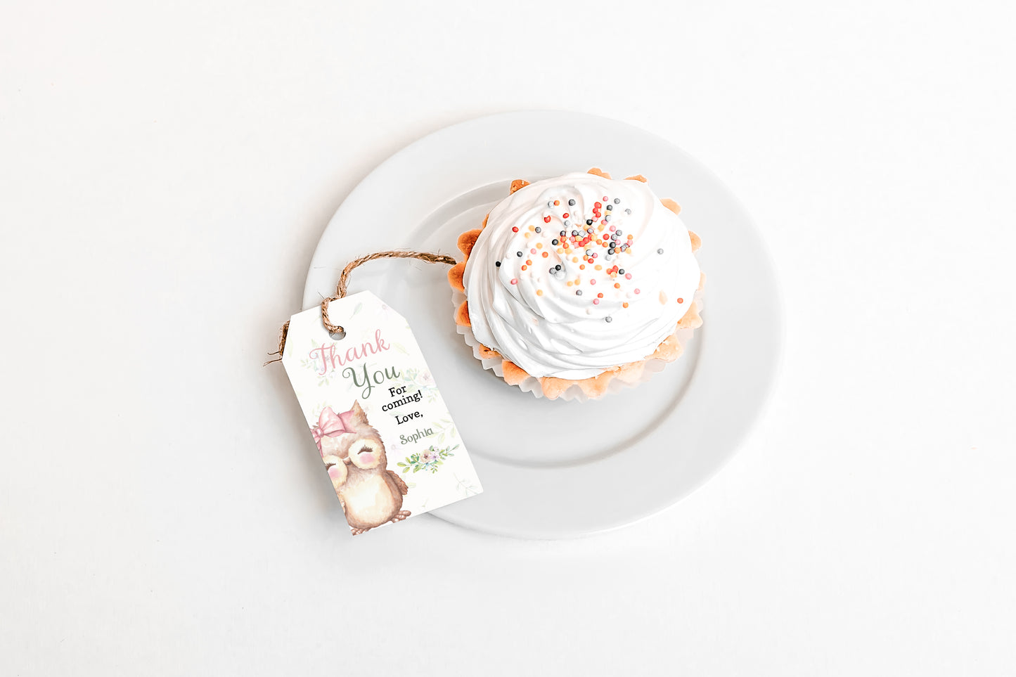Owl Thank You Tags | Editable Girl Birthday Favor Tags - 78A