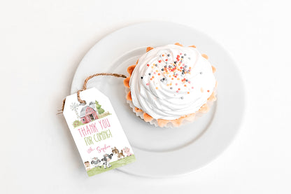 Girl Farm Thank you Tags | Floral Farm Birthday Party Printable - 11C1