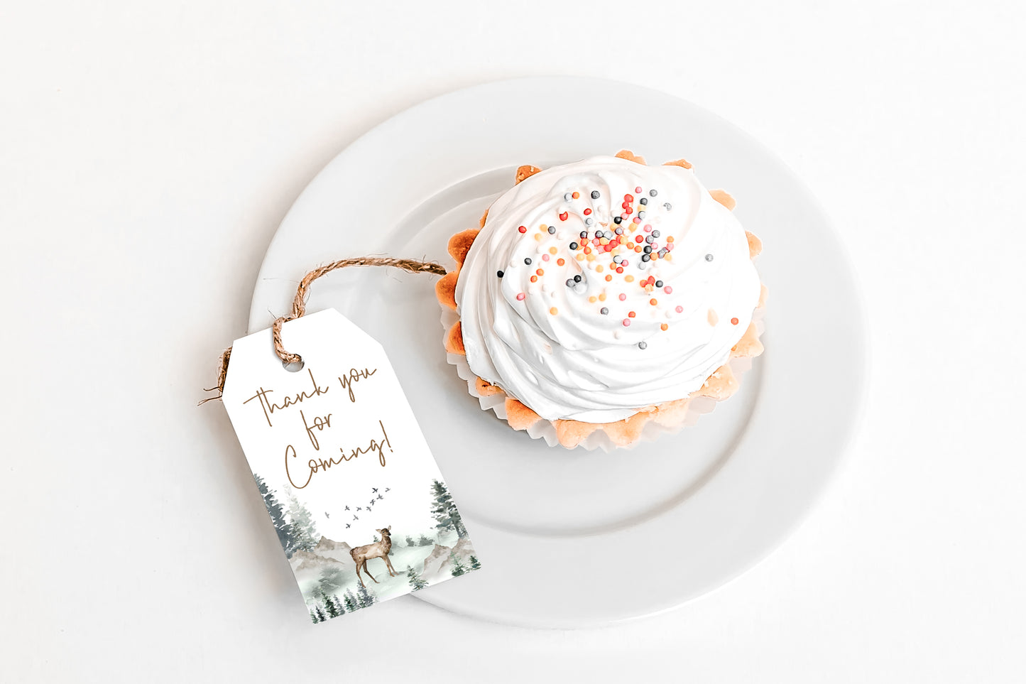 Forest Deer Thank You Tags | Woodland Party Favor Tags - 47H