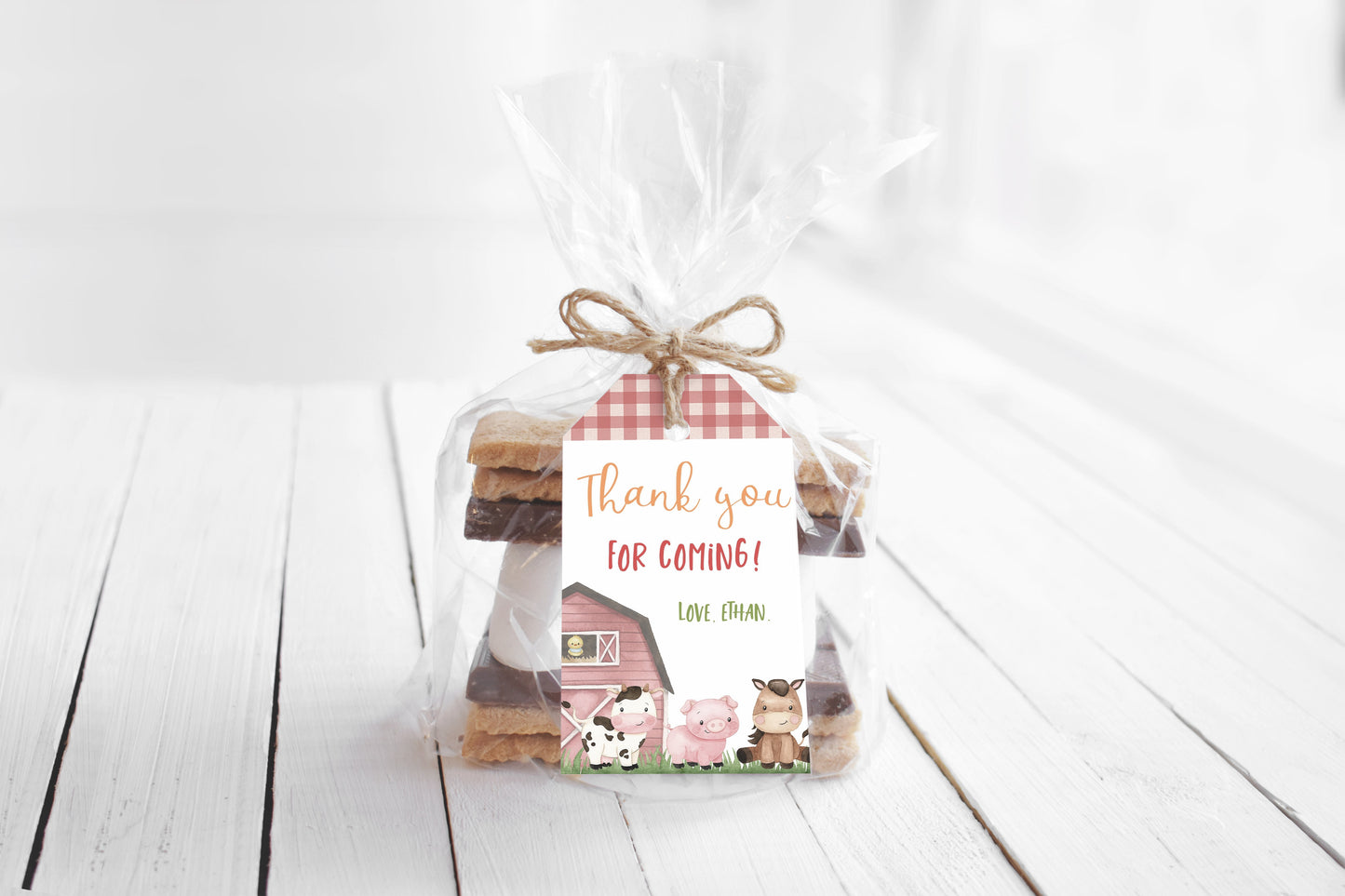 Farm Thank You Tags | Barnyard Birthday Party Printable - 11A