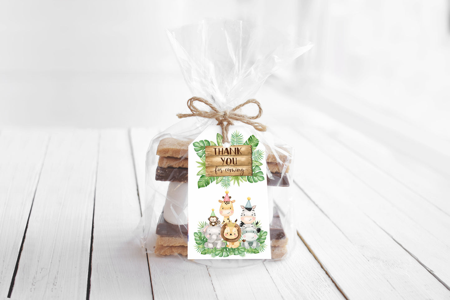 Safari Thank You Tags | Jungle Birthday Party Favor Tags - 35E