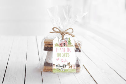 Girl Farm Thank you Tags | Floral Farm Birthday Party Printable - 11C1