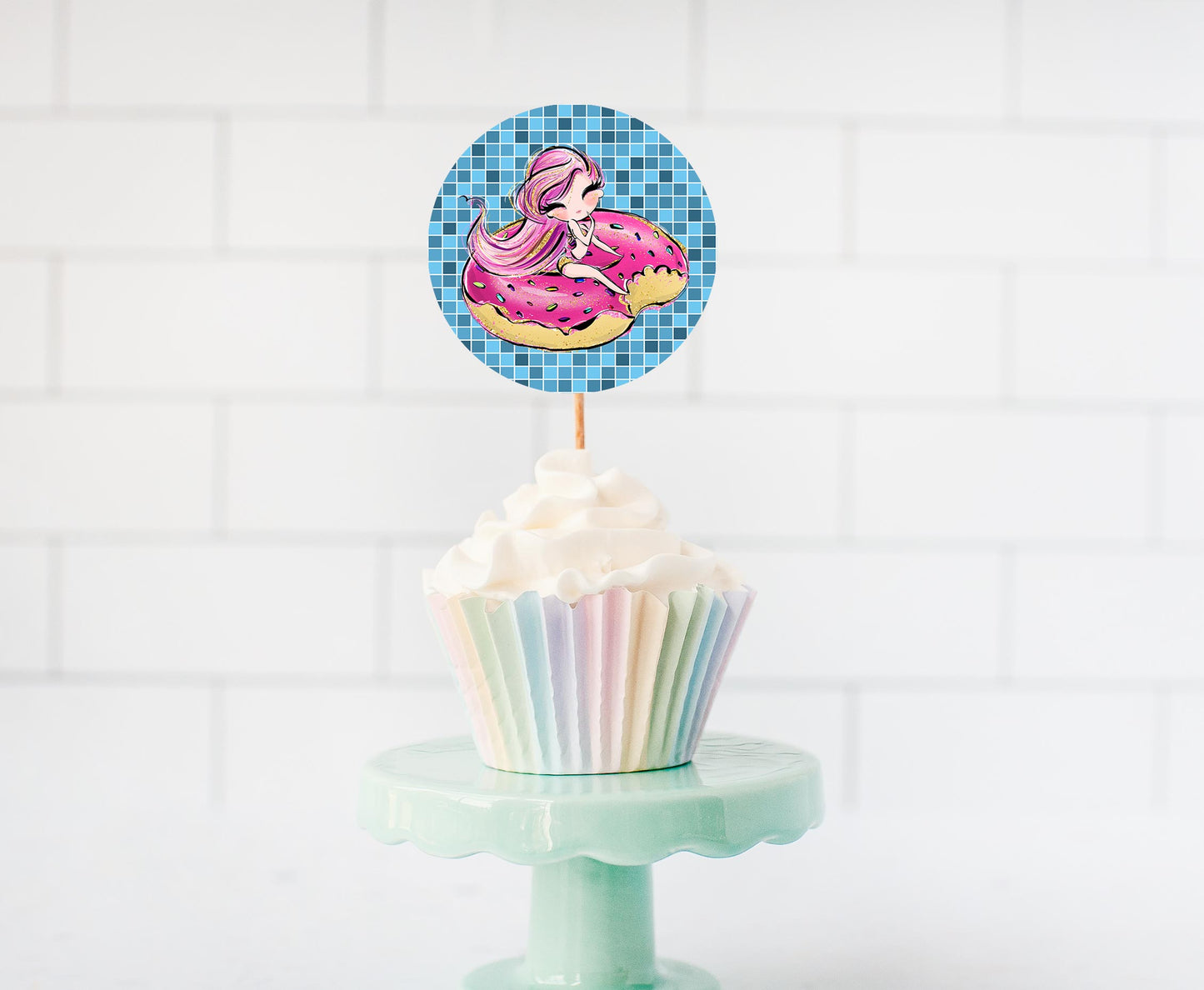 Pool Party Cupcake Toppers | Summer Birthday Party Theme Decorations - 40C