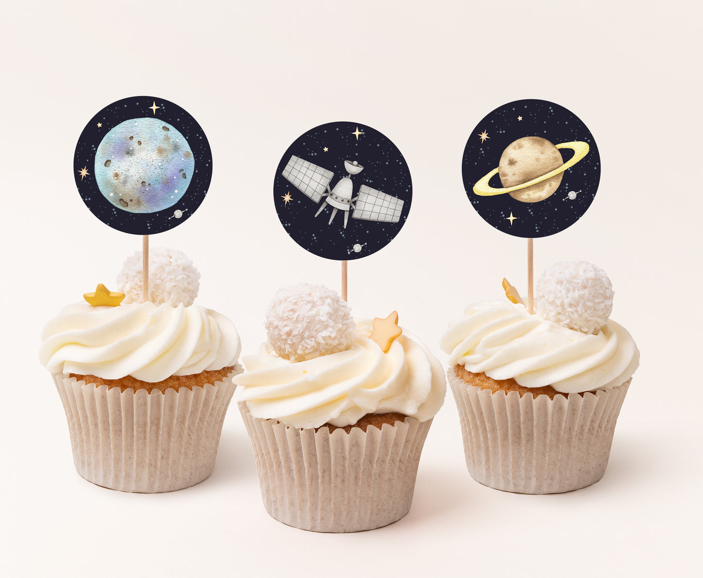 Space Cupcake Toppers | Astronaut Themed Birthday Cupcake Picks - 39C