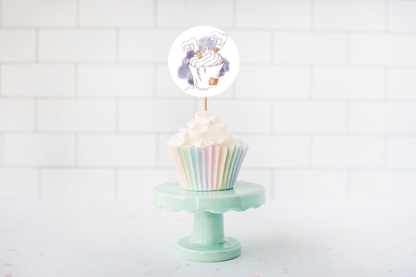 Halloween Birthday Cupcake Toppers | Halloween Theme Cupcake Picks - 115A