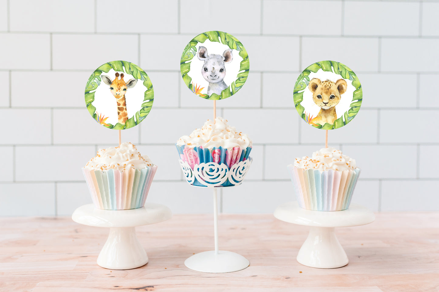 Safari Cupcake Toppers | Jungle Themed Party Cupcake Picks