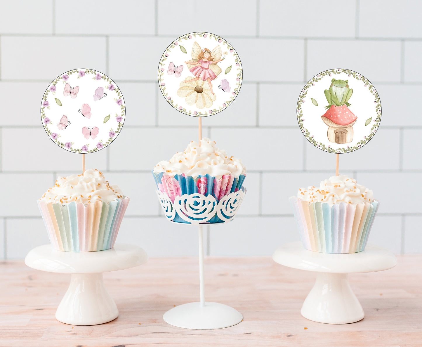 Fairy Cupcake Toppers | Fairy GardenThemed Birthday Cupcake Picks - 10A