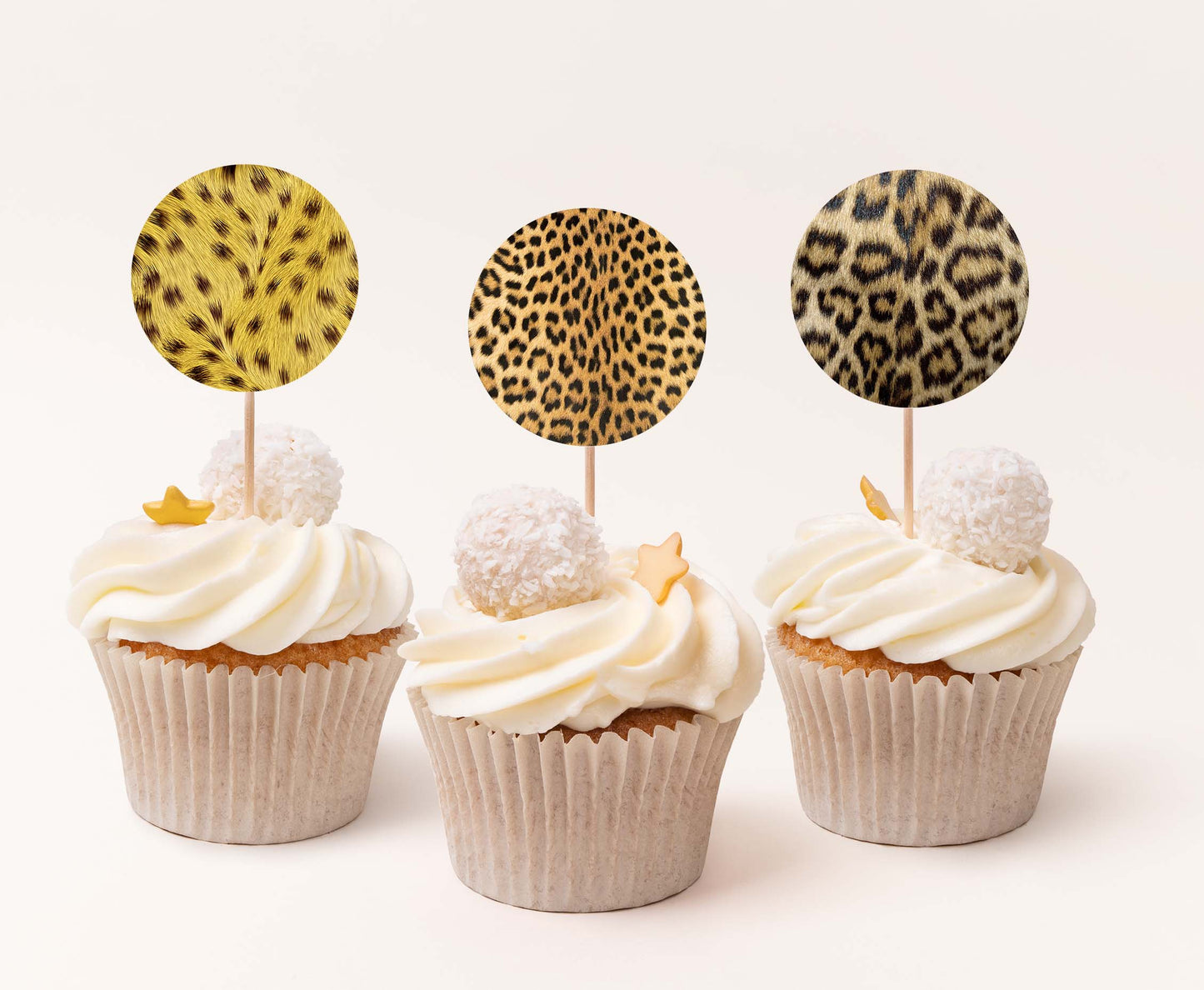 Animal skin Cupcake Toppers | Safari Themed Birthday Cupcake Picks - 35H