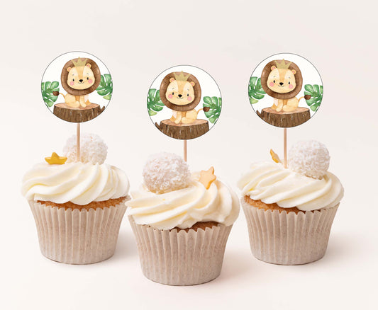 Lion Cupcake Toppers | Safari Themed Party Decorations - 35E