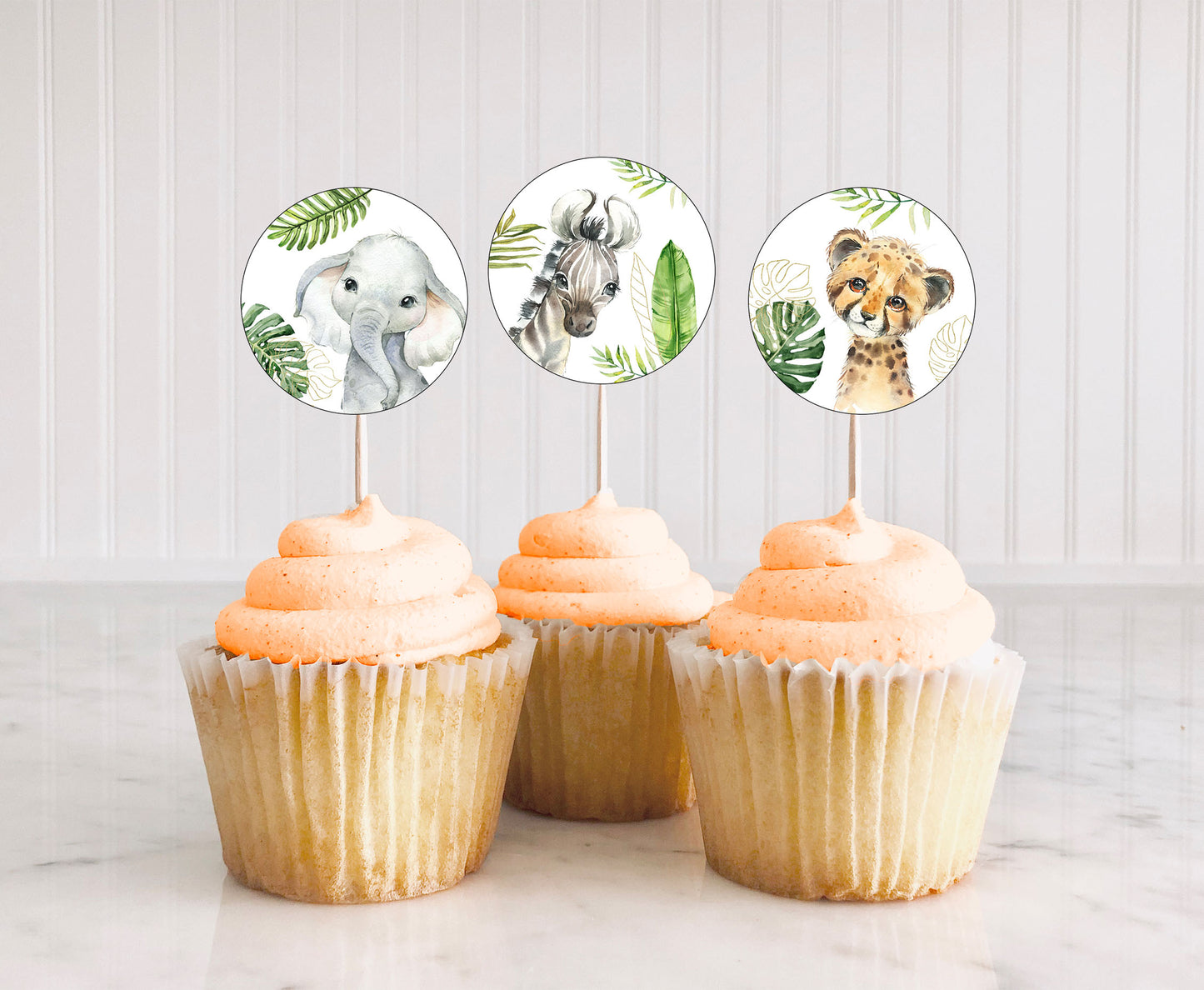 Safari Cupcake Toppers | Jungle Themed Party Cupcake Picks -35A