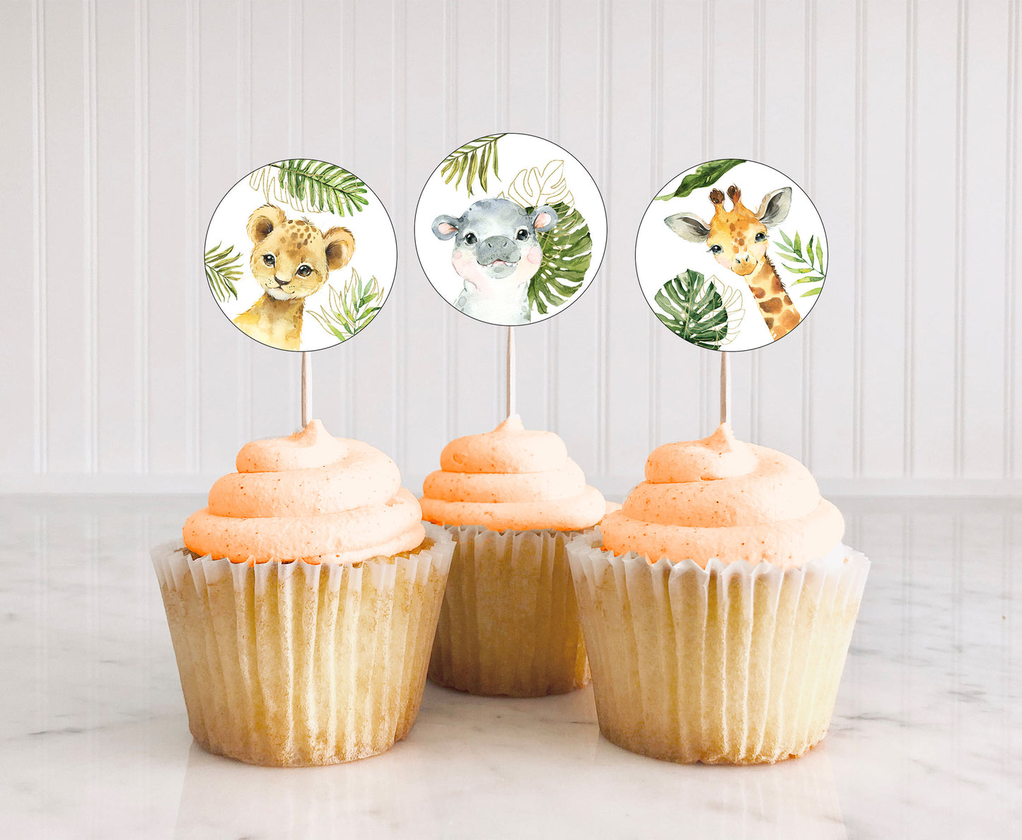 Safari Cupcake Toppers | Jungle Themed Party Cupcake Picks -35A