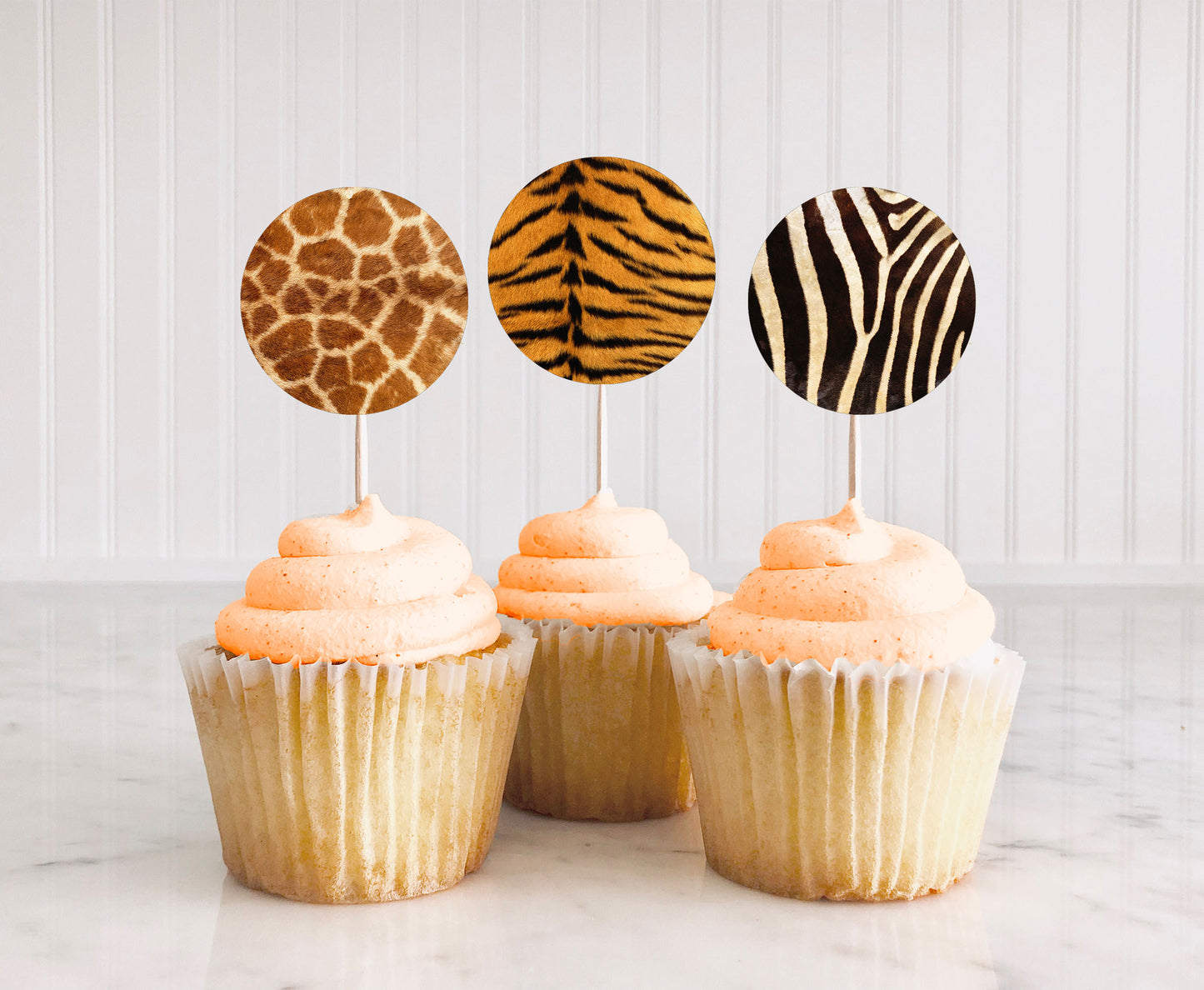 Animal skin Cupcake Toppers | Safari Themed Birthday Cupcake Picks - 35H