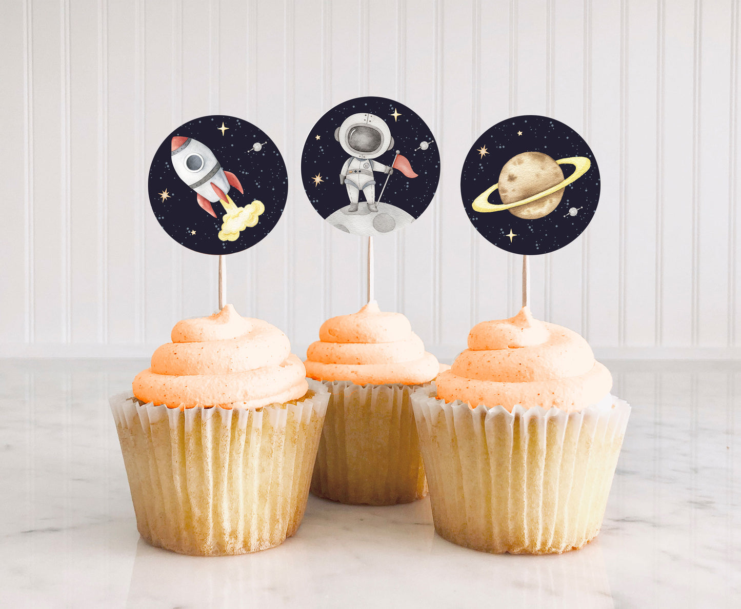 Space Cupcake Toppers | Astronaut Themed Birthday Cupcake Picks - 39C