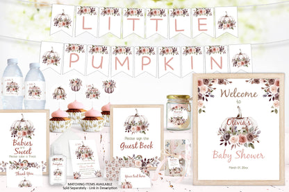 Fall Drinks Sign | Pumpkin Themed Party Table Decorations - 30I