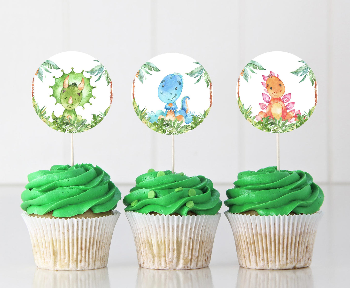 Dinosaur Cupcake Toppers | Dinosaur Themed Cupcake Picks - 08A