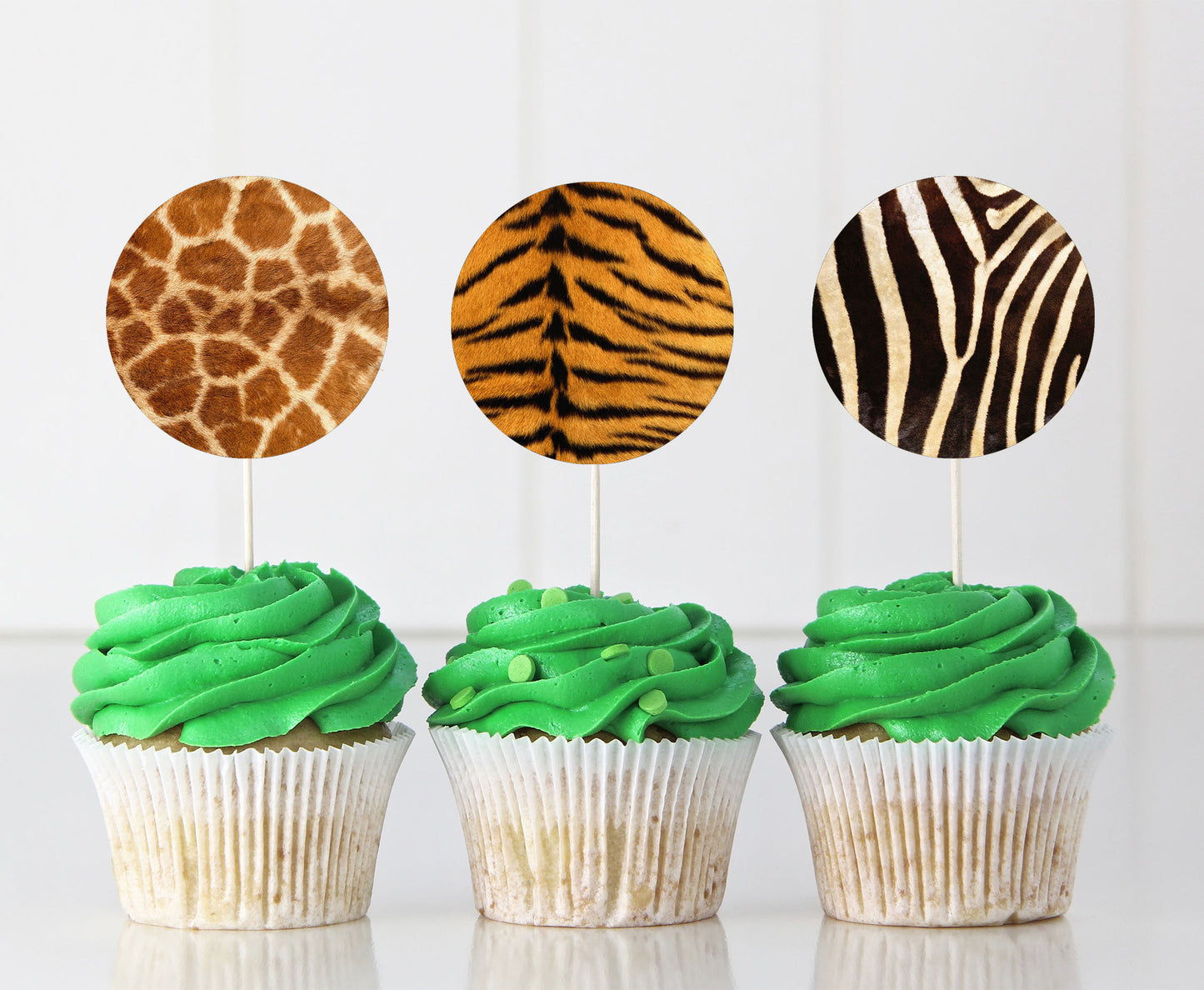 Animal skin Cupcake Toppers | Safari Themed Birthday Cupcake Picks - 35H