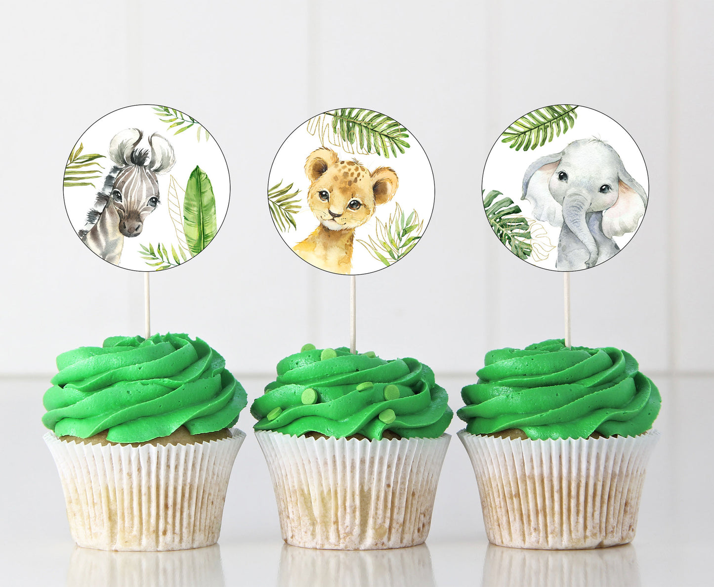 Safari Cupcake Toppers | Jungle Themed Party Cupcake Picks -35A