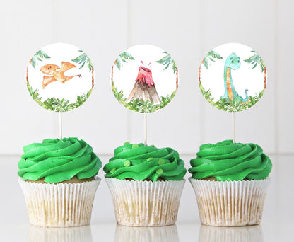 Dinosaur Cupcake Toppers | Dinosaur Themed Cupcake Picks - 08A