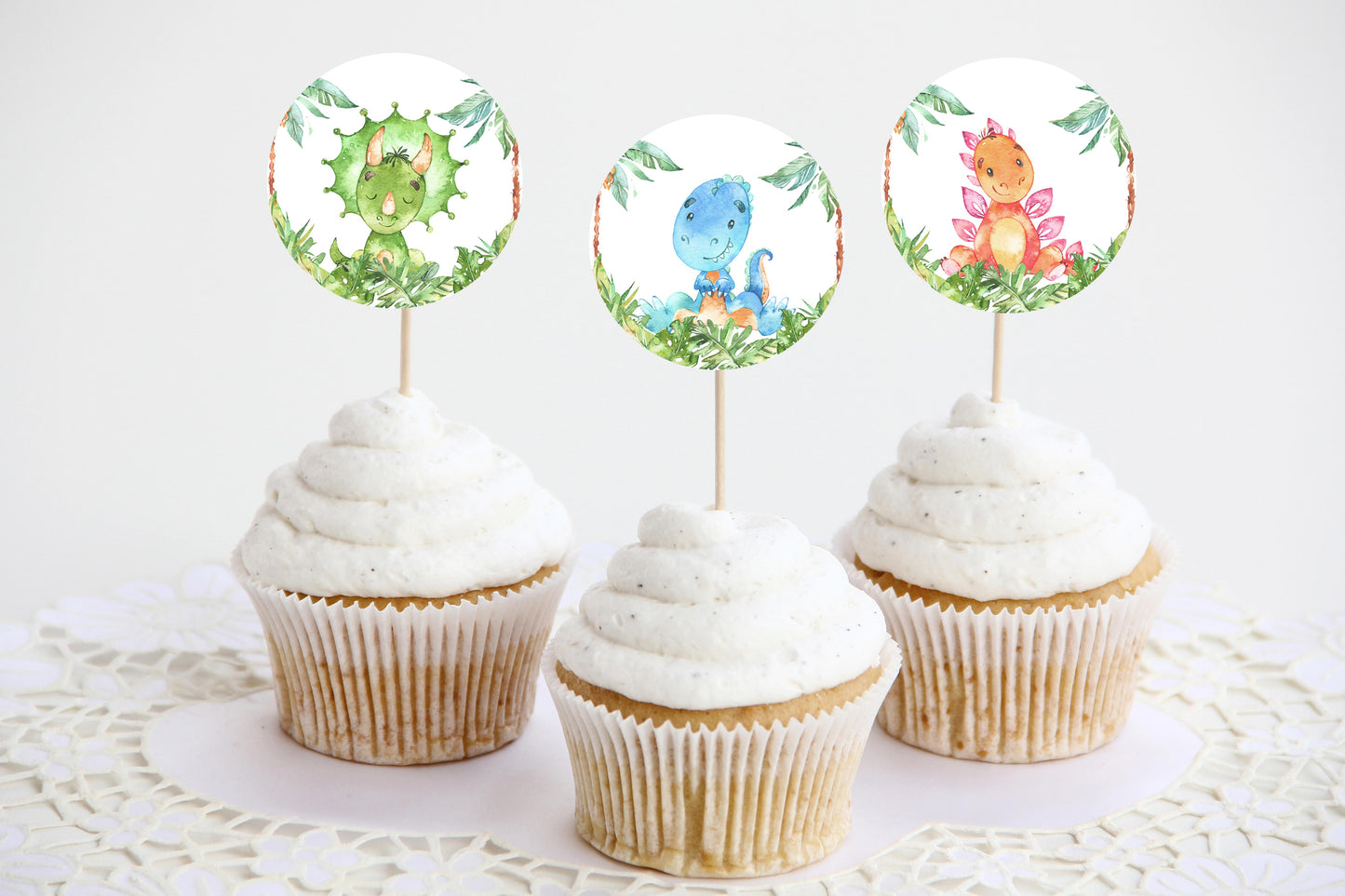 Dinosaur Cupcake Toppers | Dinosaur Themed Cupcake Picks - 08A