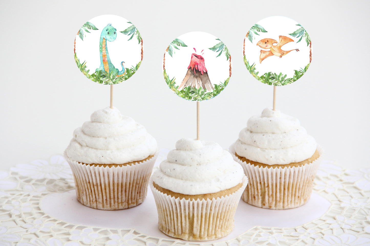 Dinosaur Cupcake Toppers | Dinosaur Themed Cupcake Picks - 08A