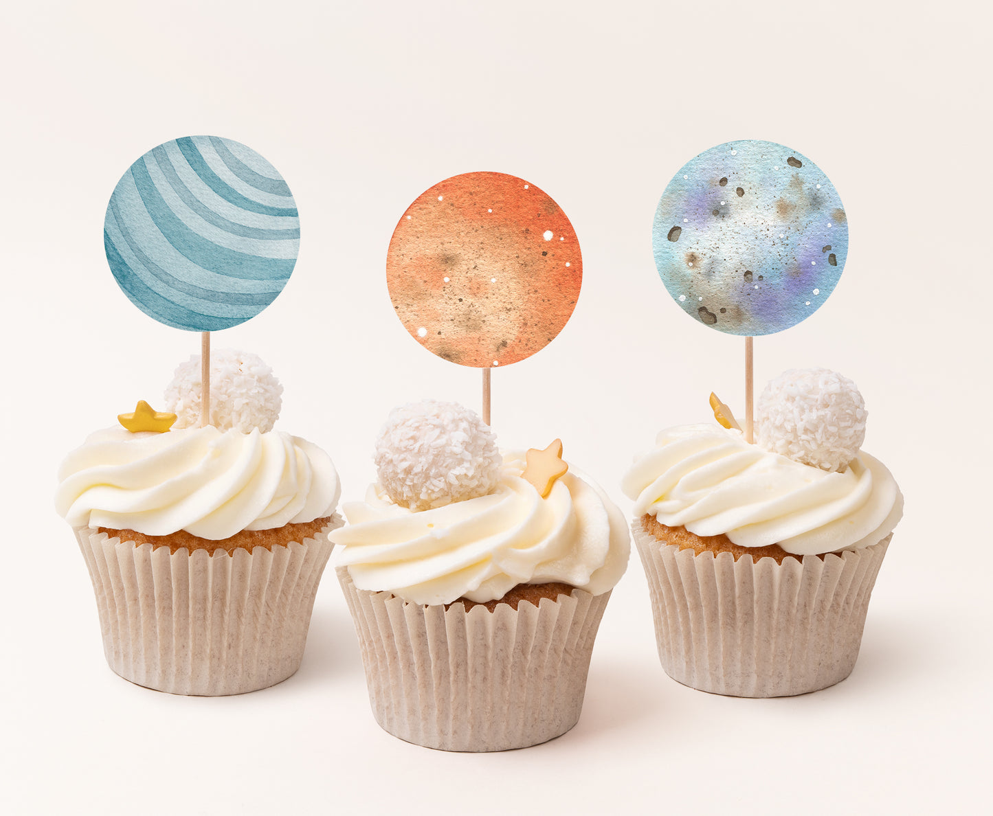 Astronaut Cupcake Toppers | Outer Space Themed Cupcake Picks - 39C