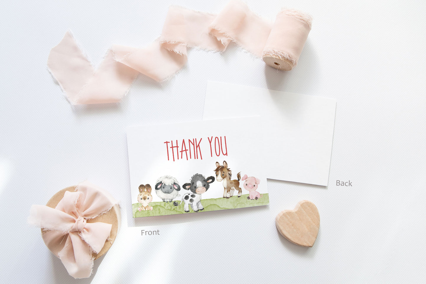 Farm Thank You Card | Barnyard Party Printables  - 11C1