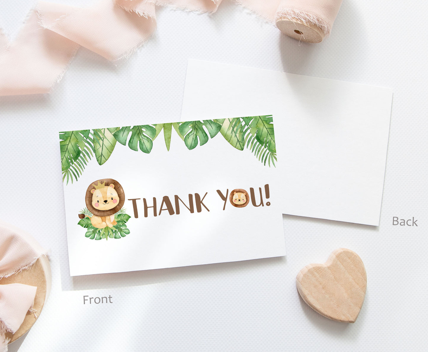 Lion Thank You Card |  Safari Party Printables  - 35E