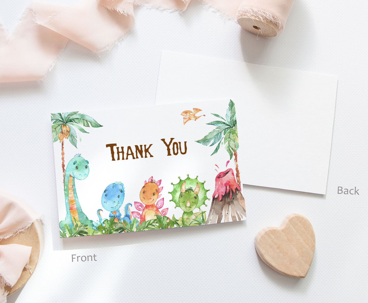 Dinosaur Thank You Card | Dinosaur Party Printable - 08A