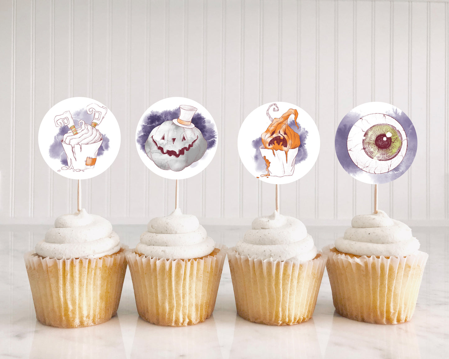 Halloween Birthday Cupcake Toppers | Halloween Theme Cupcake Picks - 115A