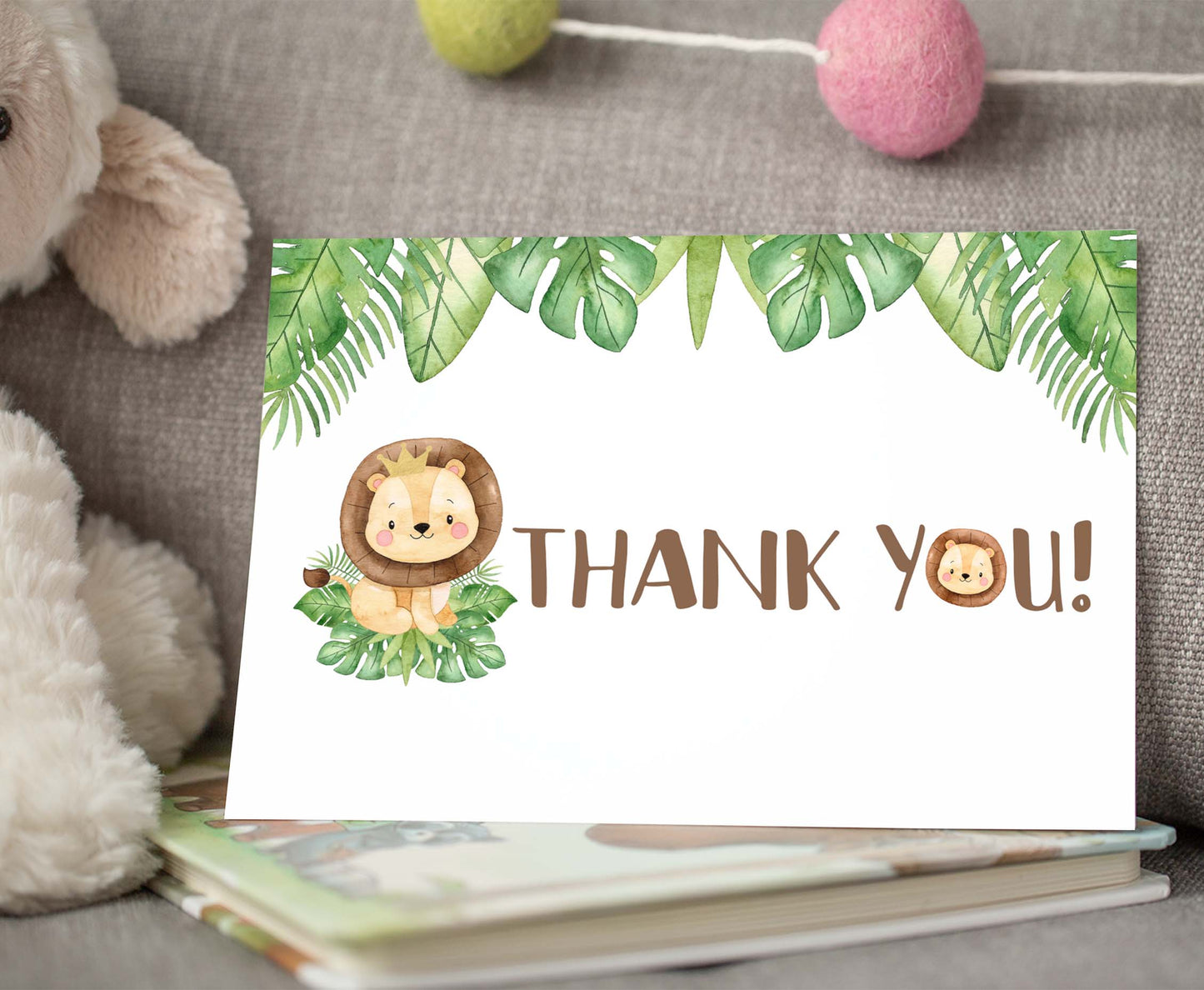 Lion Thank You Card |  Safari Party Printables  - 35E