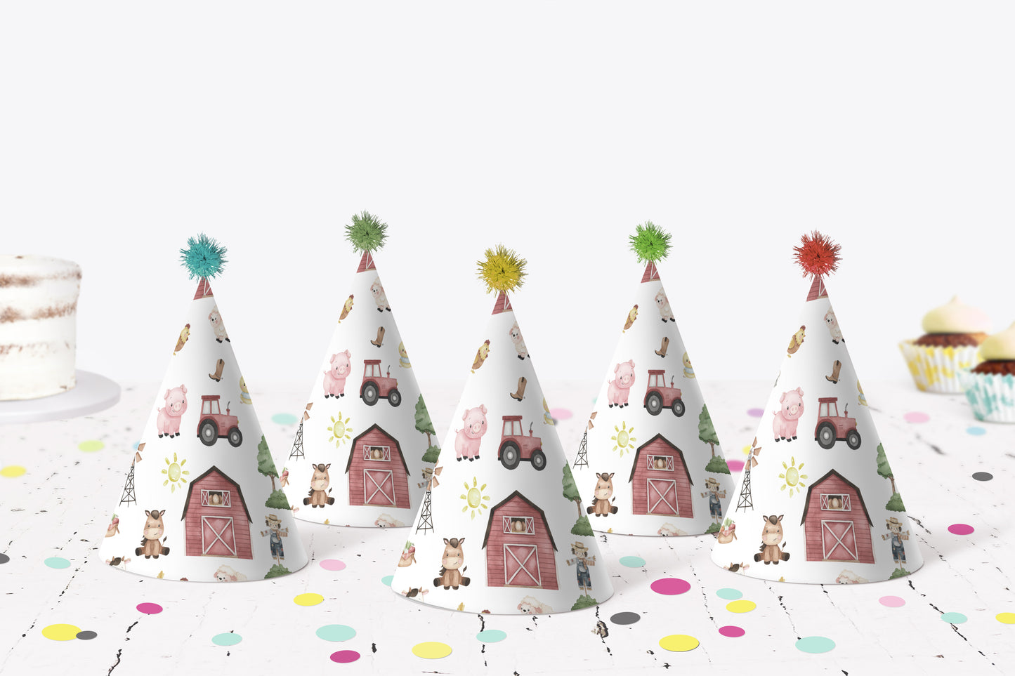 Farm Party Hat | Barnyard Birthday Party Decorations - 11A