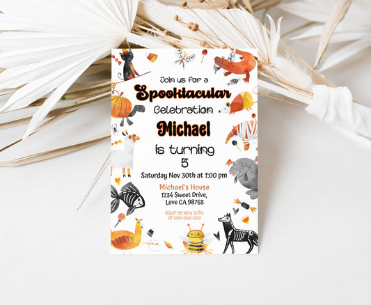 Editable spooktacular birthday invitation | Halloween theme party - 115k