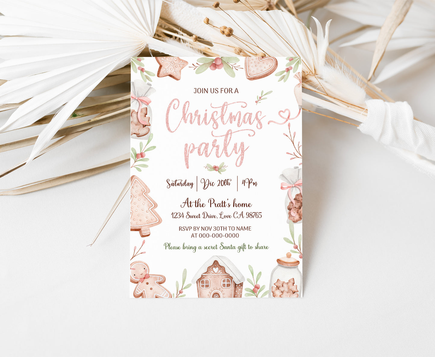 Christmas party invitation | Editable Holiday party invite - 112B