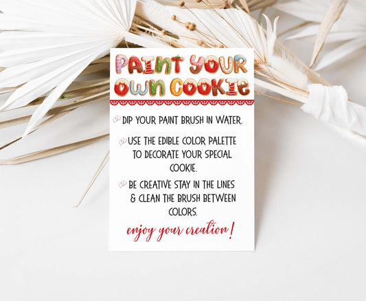 Paint your own Cookie Instructions | Valentines Printable Cards - 119