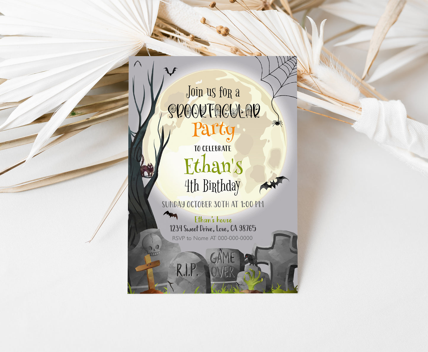 Spooky Birthday Party Invitation| Halloween Party Invite - 115M