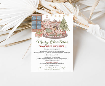 Editable Cookie Kit Instructions Card | Christmas DIY Cookie KIT card- 112