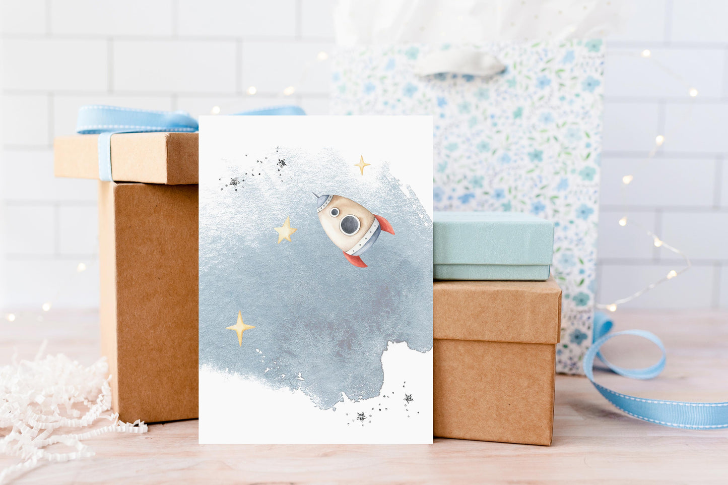 Outer Space First Birthday Invitation | Galaxy Birthday Party Invite - 39B