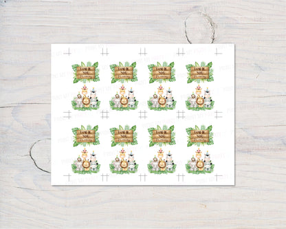 Safari Thank You Tags | Jungle Birthday Party Favor Tags - 35E